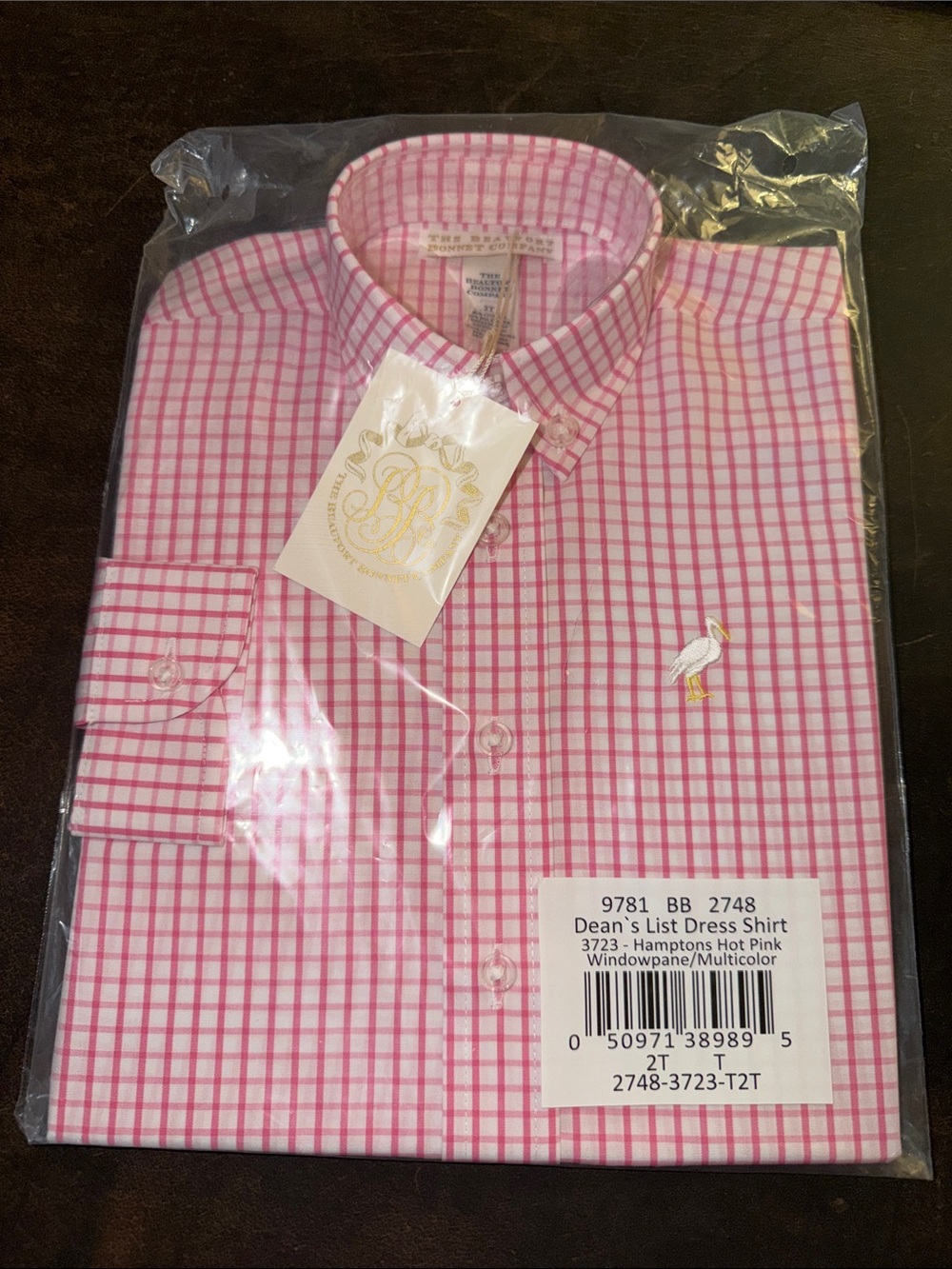 The Beaufort Bonnet Company Dress Shirt - Hot Pink Windowpane